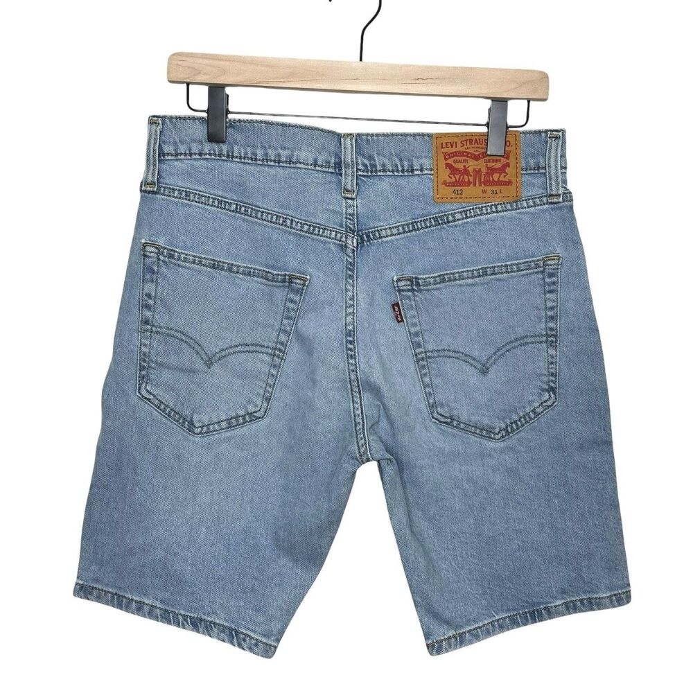 Levi's 412 Men’s Denim Shorts 31x9 Blue Thigh Length Shorts - Picture 2 of 5
